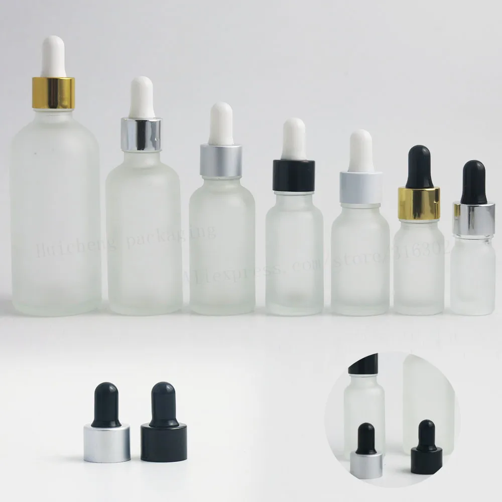 12 x  Frost glass dropper bottle for E Liquid Dropper Vials With Pipette For Cosmetic Perfume Essential Oil 100ml 50ml 30ml10ml