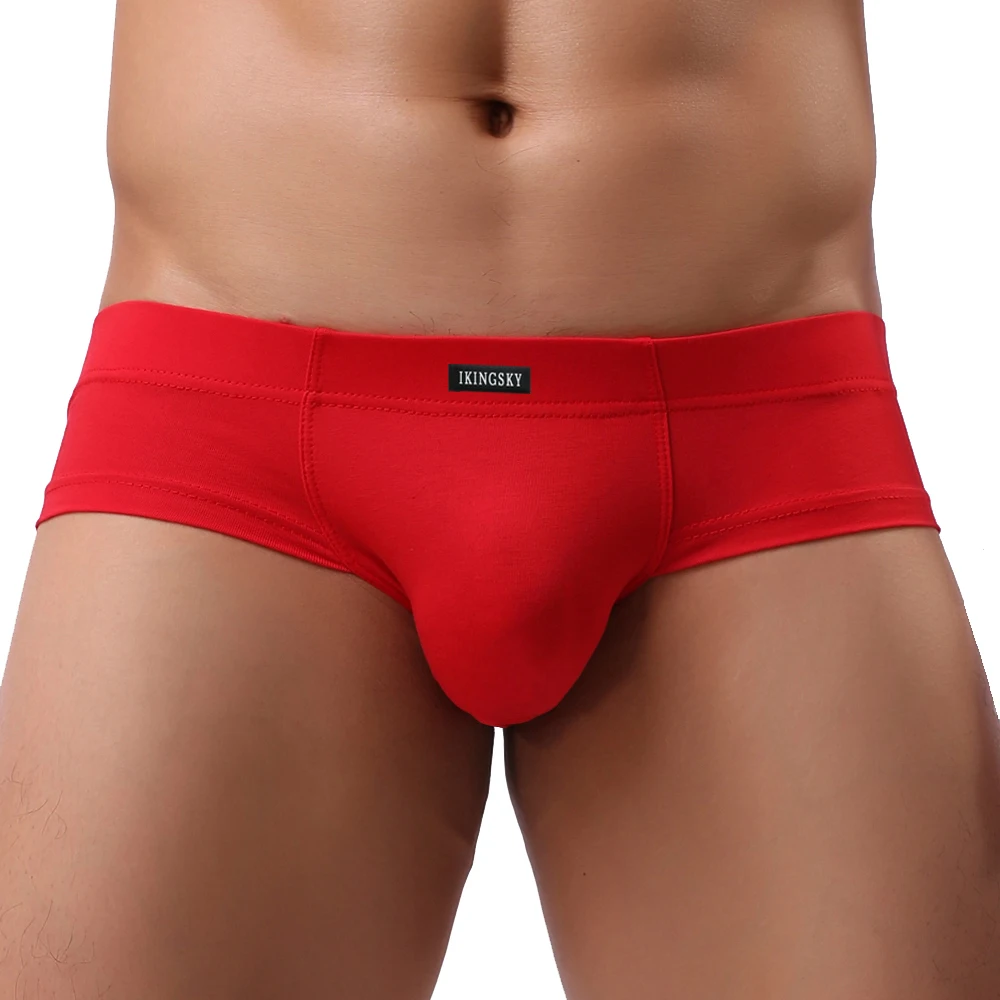 Men\'s Seamless Front Pouch Briefs Low Rise Men Cotton Underwear Sexy Cheeky Under Panties