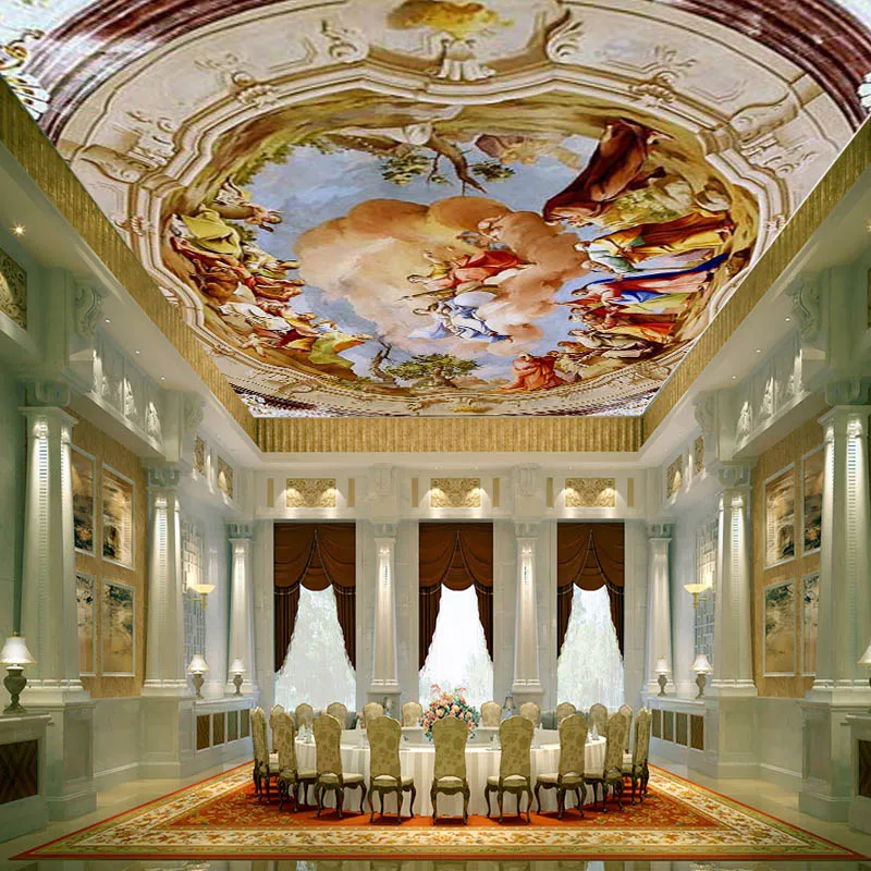 Living Room Ceiling Canopy Wallpaper painting wall Cloth Cover Luxury home improvement corridor Ceiling Decor floor 3D UP