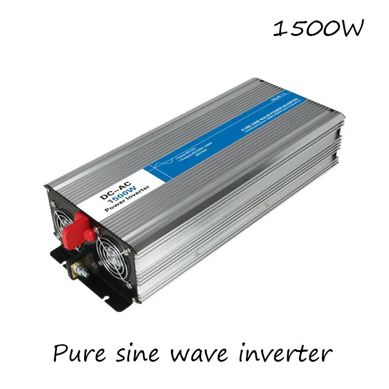 DC-AC 1500W Pure Sine Wave Inverter 12V To 220V Converters Voltage Off Grid Electric Power Supply LED Digital Display USB China