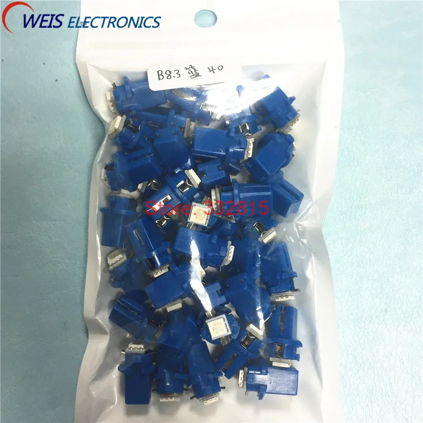 

50PCS T5 B8.3d b8.3 8.3d 5050 Led 1 SMD Lamp Car Gauge Speedo Dash Bulb Dashboard instrument Light DC12v BLUE RED GREE WHITE