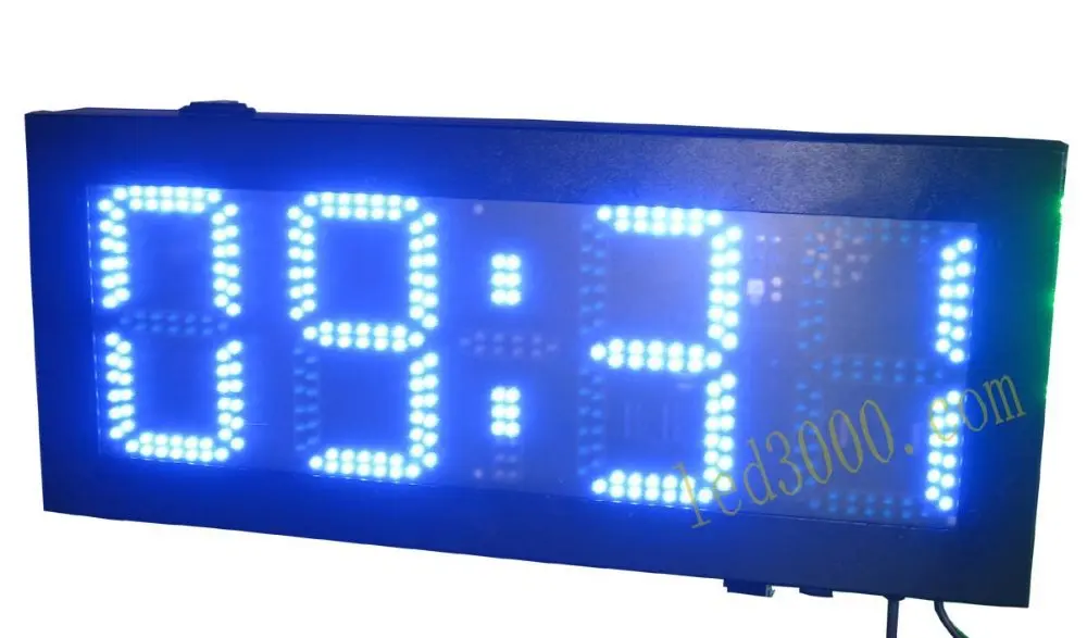 large size outdoor waterproof 8inch 4digits blue color hours and minutes led clock(HOT4-8B)