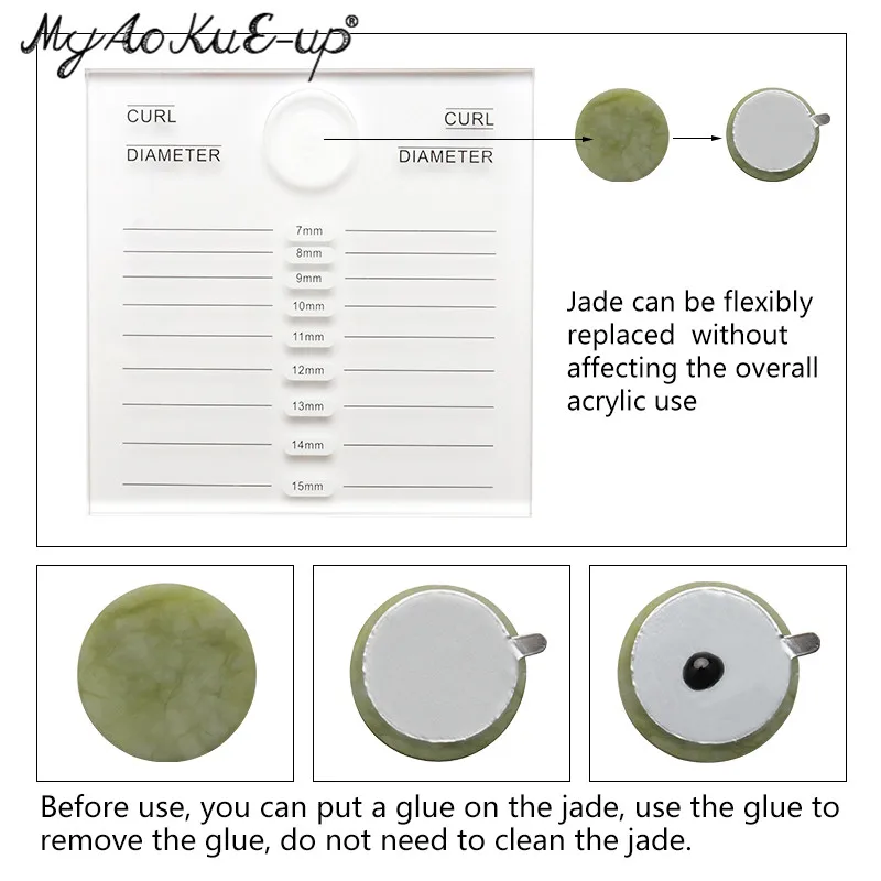 2 in 1 Acrylic False Eyelashes Stand Glue Pad Pallet Lashes Holder with Tick Mark Fake Lashes Extension Essential Tools