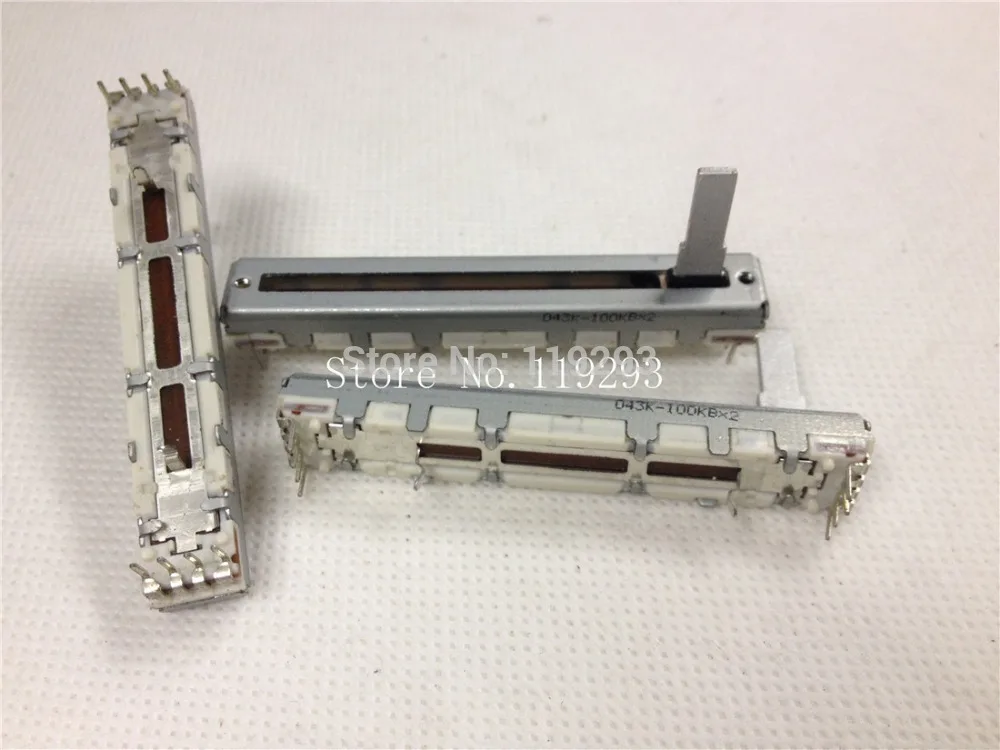 ALPS Slide Potentiometers 6 cm 60MM B100KX2 double 100KB * 2 axis length 15MM tuner Taipower Locator 100KBX2 4+4 8pin--2pcs/lot