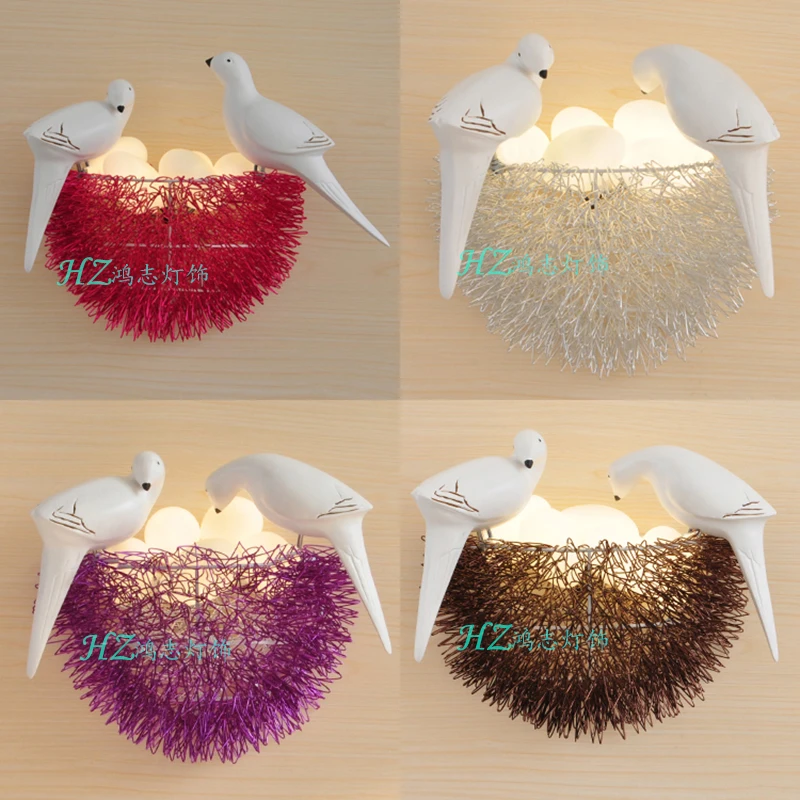 

restaurant bedroom decoration shop personality nest LED Wall lamp little nest study House children's room art lamp ZCL ET19