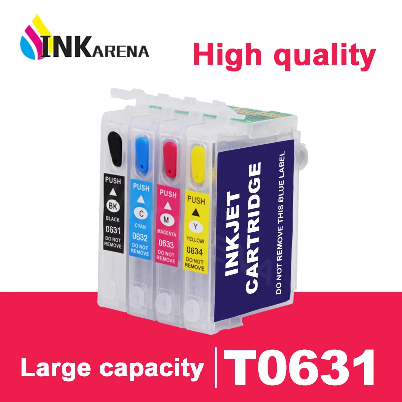 INKARENA Ink Cartridge T0631 For Epson 0631 Stylus C67 C87 Plus CX3700 CX4100 CX4700 CX5700F CX7700 Printer Ink Cartridges Kit