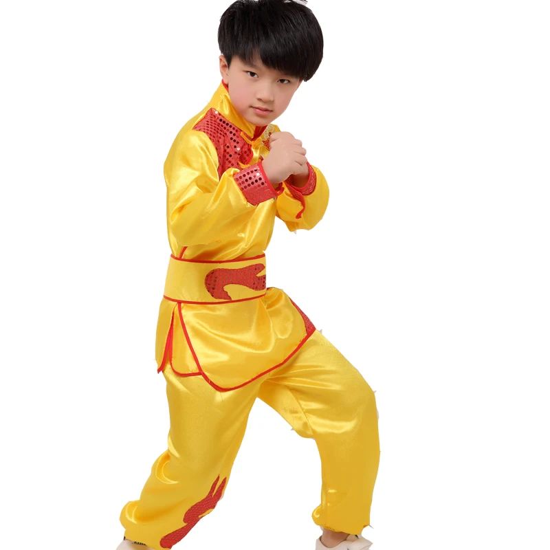 New children's martial arts performance clothing boys long-sleeved pupils costumes Chinese Kung Fu practice clothing