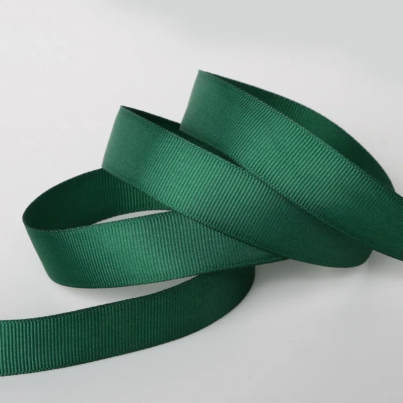 100 yard 7mm 10mm 15mm 20mm 25mm 38mm Dark Green Single Face Grosgrain Ribbon Packing Hair Bow & Sewing Accessories