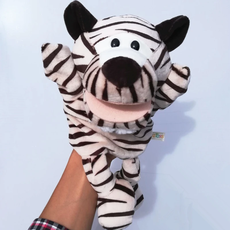 Classic Leuke Carton Animal Handpop Speelgoed Pluche Puppets Giraffe Tijger Aap Beer Leeuw Olifant Pop Baby Speelgoed Dieren Speelgoed