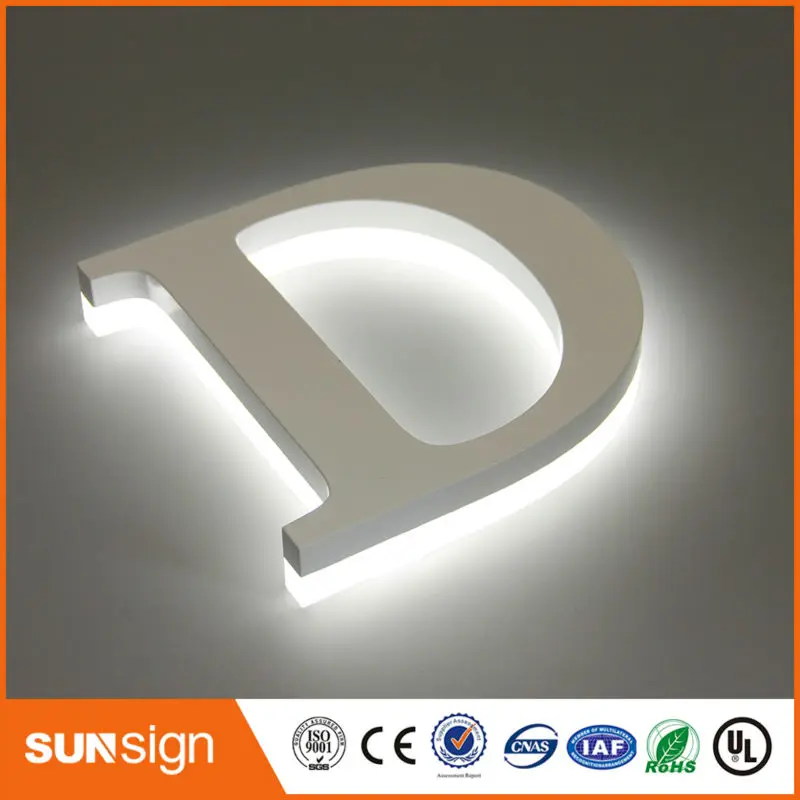 Brushed Stainless Steel Backlit Channel Letter Led