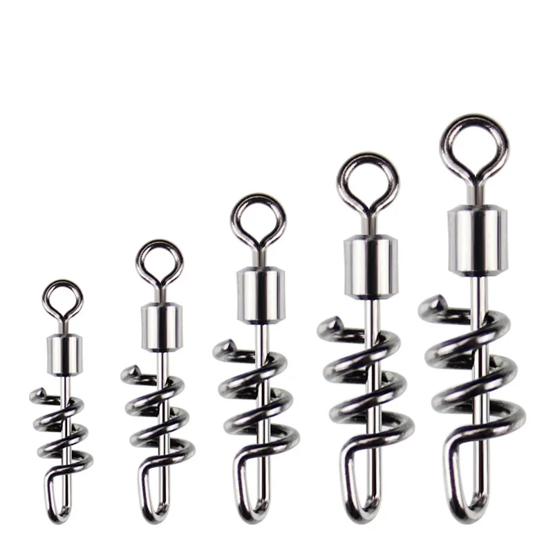 5pcs/lot Fishing Barrel Swivel Pin Connector Solid Rings with Interlock 2# 4# 6# 8# 10# Bearing Rolling Swivel Stainless Steel