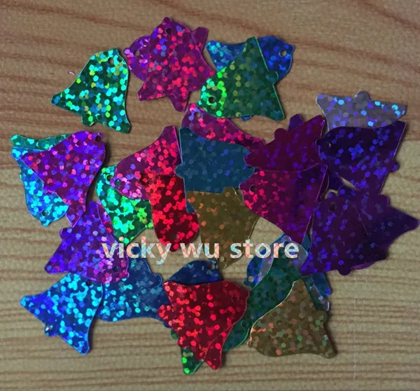 20mm mixed laser paillettes natal vento sinos em forma de lantejoulas laser diy casamento costura artesanato decoração lentejuelas acessórios