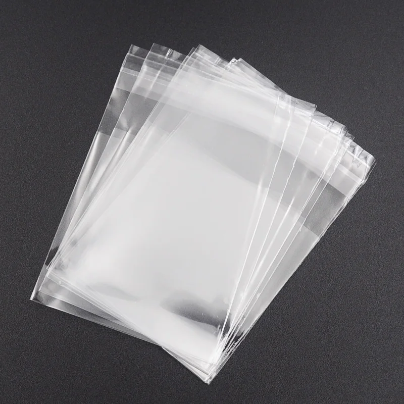 100pcs/lot 2 Size Transparent Cookie Packaging Bags Self-adhesive Plastic Biscuit Bag Wedding Candy Bags