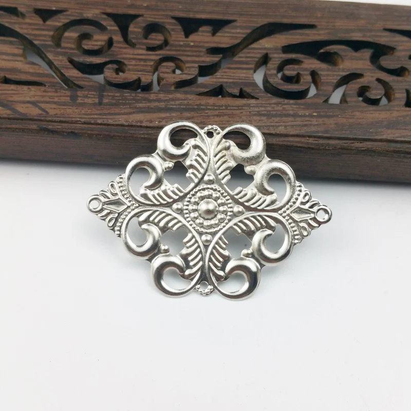 20pcs 30x42mm  Filigree  flower  Wraps Metal Charms For Embellishment Scrapbook  DIY Jewelry Metal Craft  Cosplay accessories