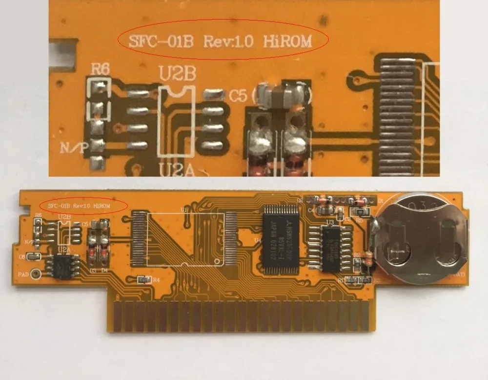 PCBA of Custom make SINGLE game cartridge for SNES console