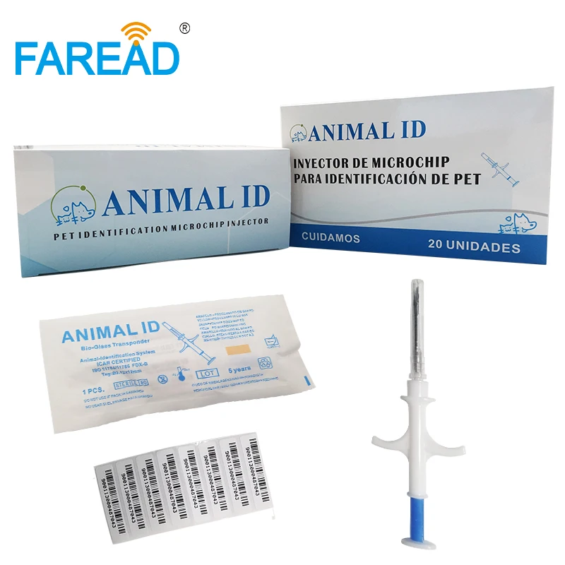 Imagem -02 - Microchips Seringa Animal de Estimação id Tag Rastreamento Rfid Implante para Vacas Tartarugas Cão Chip Tubo de Vidro Agulha Injector Fdx-b 134.2khz