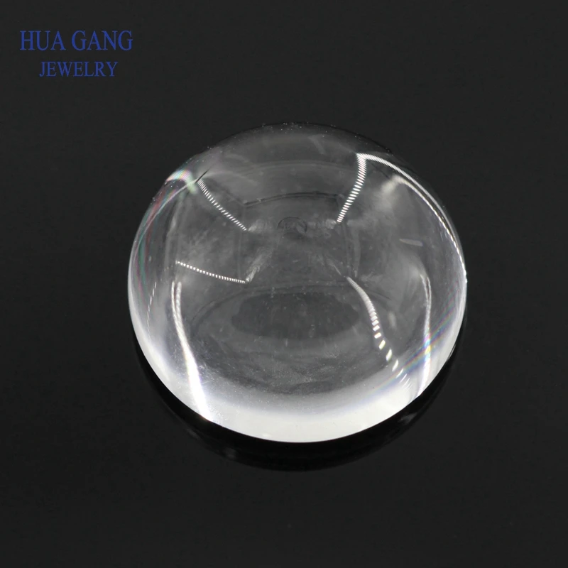 Glass beads Stone White Round Shape Cabochon Cut Flat Bottom Loose Synthetic Gems For Jewlry Size 8mm 10mm