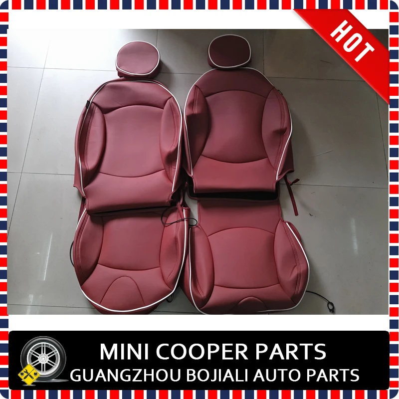 

Brand New Imported PU Material Black Brim Red Color Mini Ray Style seat cover for 4 seats Mini Cooper R56