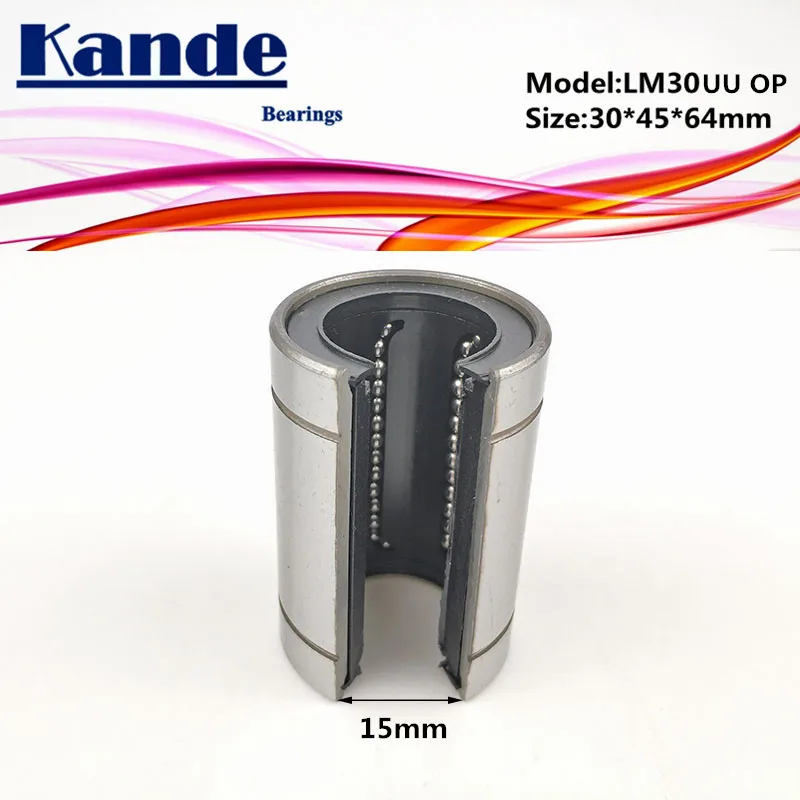 

Kande Bearings 1pc LM30OP LM30UUOP LM30UU OP Linear bearings Open Type CNC Linear Bushing LM30OP 30*45*64MM