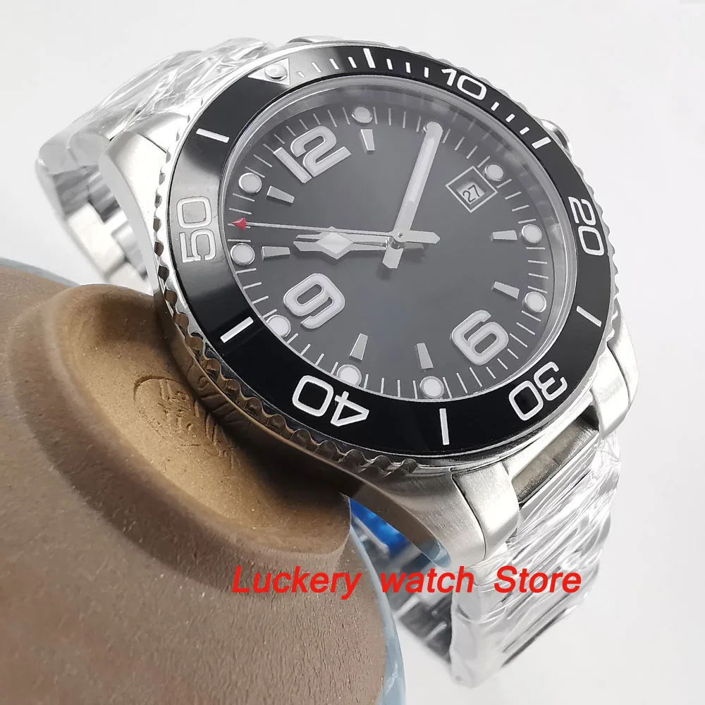 40mm no logo black dial Luminous saphire glass;black Ceramic Bezel Automatic movement men\'s watch-BA86