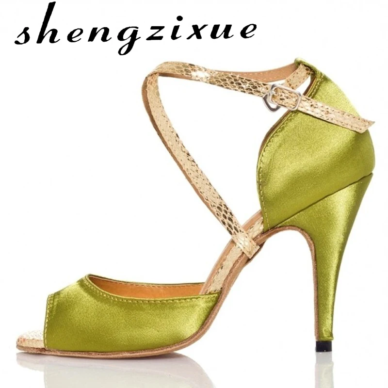 WUXIJIAO brand Fruit green Latin dance shoes square dance / / modern/soft bottom shoes comfort