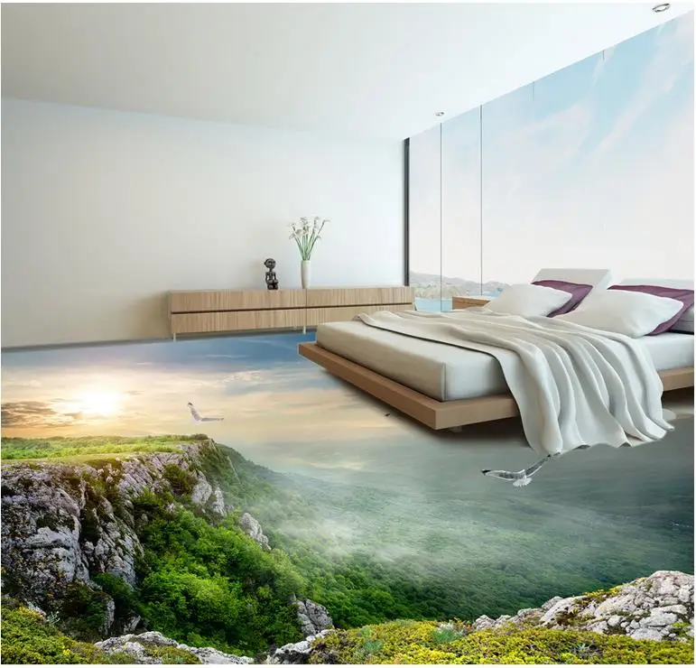 

Waterproof floor mural painting 3D landscape the floor Floor wallpaper 3d for bathrooms Home Decoration