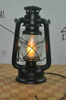 

Vintage Nostalgic Lantern Classic Kerosene Candle E14 Decoration Table Lamp Desk Bed Room Light