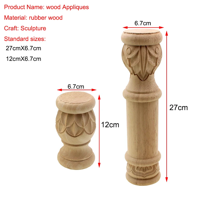 VZLX Furniture Legs Floral Wood Carved Decal Corner Appliques Frame Woodcarving Decorative Wooden Figurines Crafts Home Maison