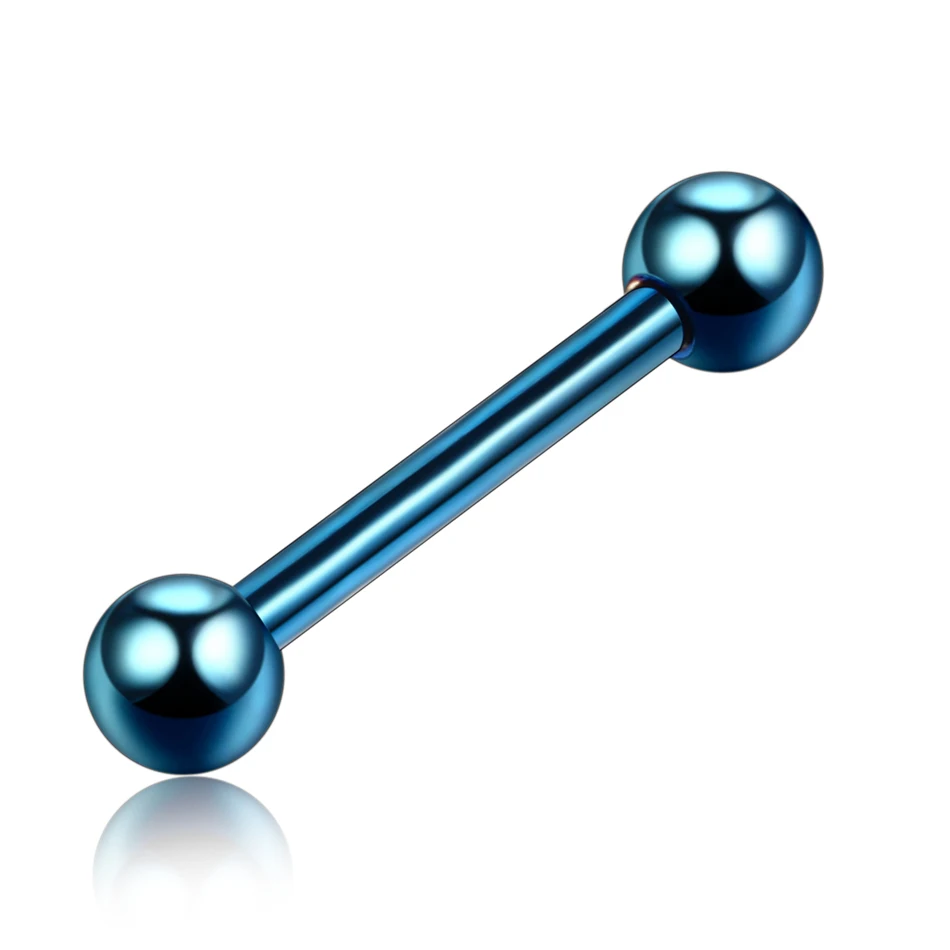 1PC Titanium Anodized Tongue Rings Piercing Colorful Tongue Barbell Rings Stainless Steel Nipple Barbell Body Fashion Jewelry