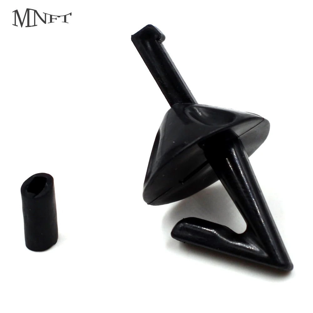 MNFT 20pcs Black Fishing Bait Shields Impact Shield Clips Sea Fishing Rig Hooks Bait Holders Clip Fishing Accessory