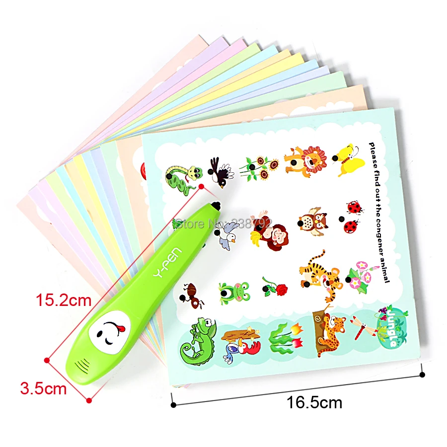 Smart Logic Reading Y-Pen Learning Toys with 12pcs 2-Side Learning Cards 120 Knowledge Point Early interesting Educational toys