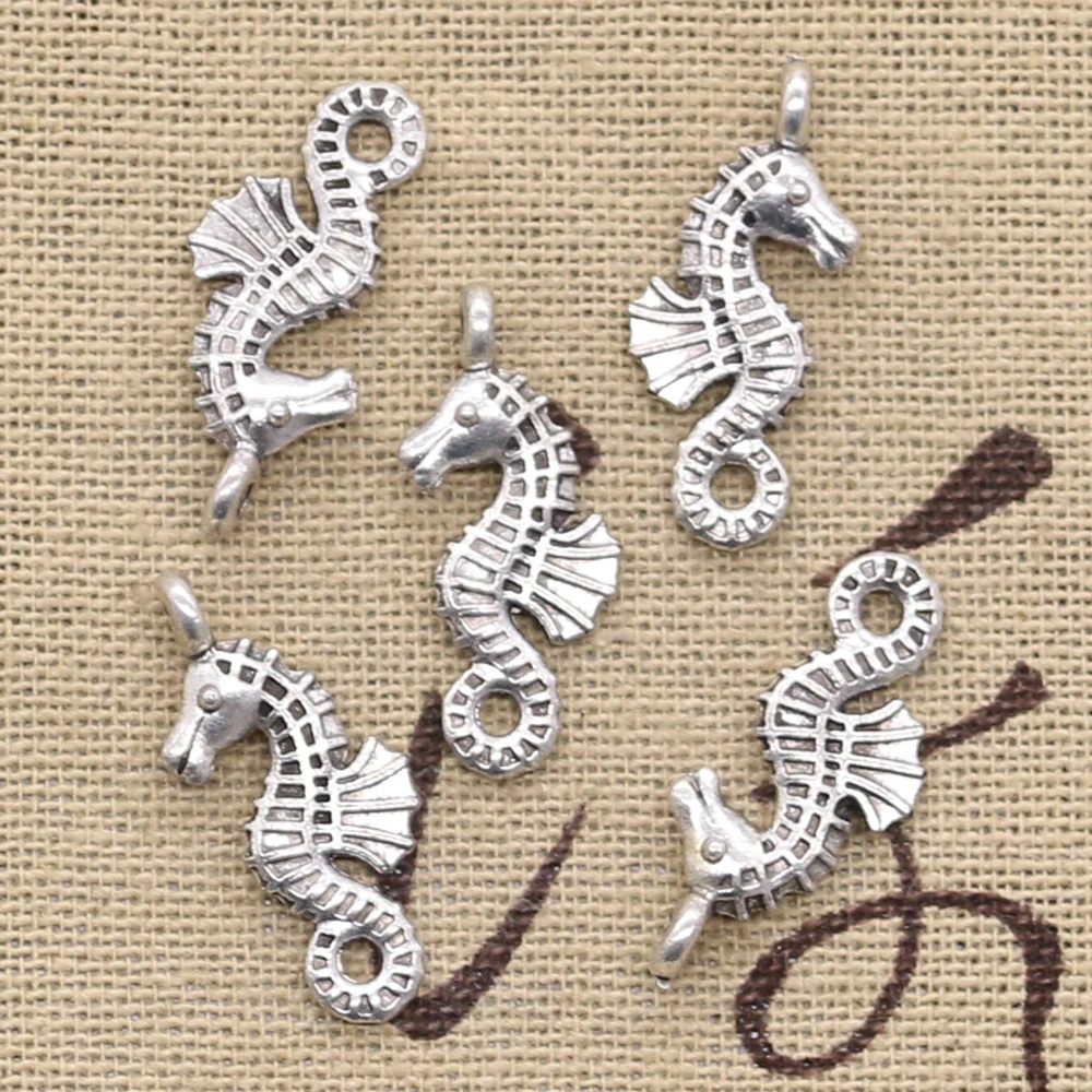 15pcs Charms Hippocampus Seahorse 23x11mm Antique Silver Color Plated Pendants Making DIY Handmade Tibetan Finding Jewelry