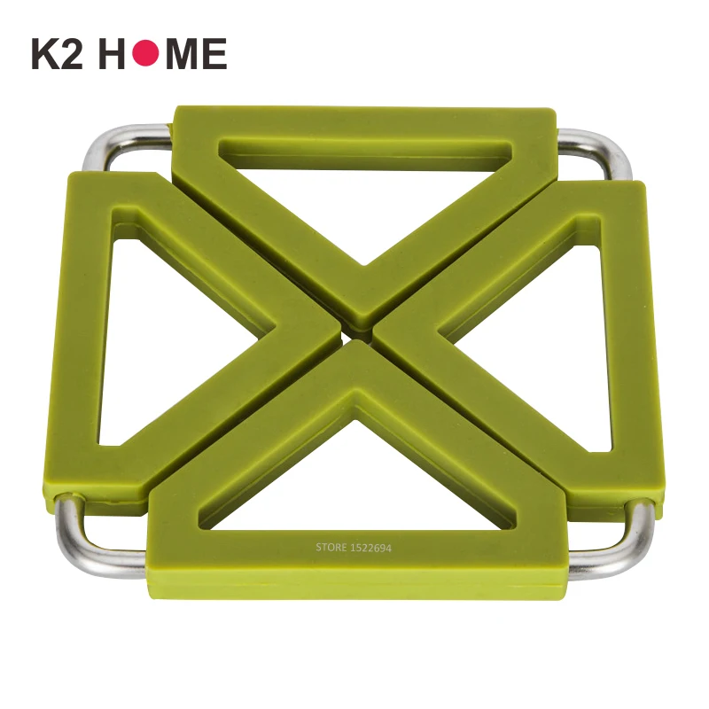 Premium Changeable Silicone Trivets for Kitchen, Heat Resistant, Square Hot Dish, Pot, Bowl Holder