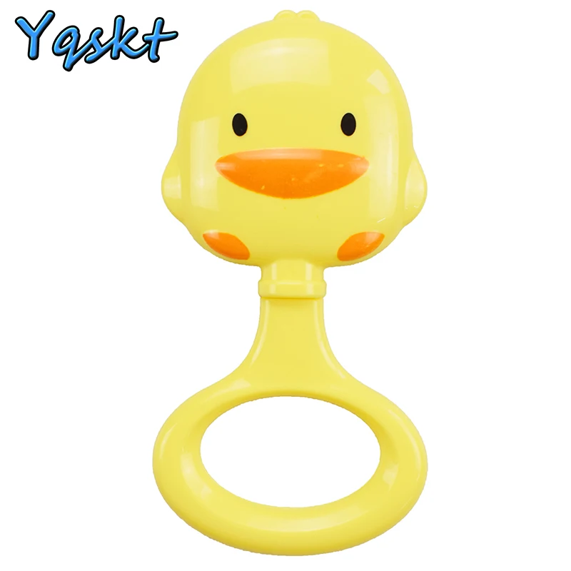 Hochets de lit en forme de petit canard jaune pour bébé de 0 à 12 mois, anneau molaire en plastique, jouets éducatifs pour nouveau-né