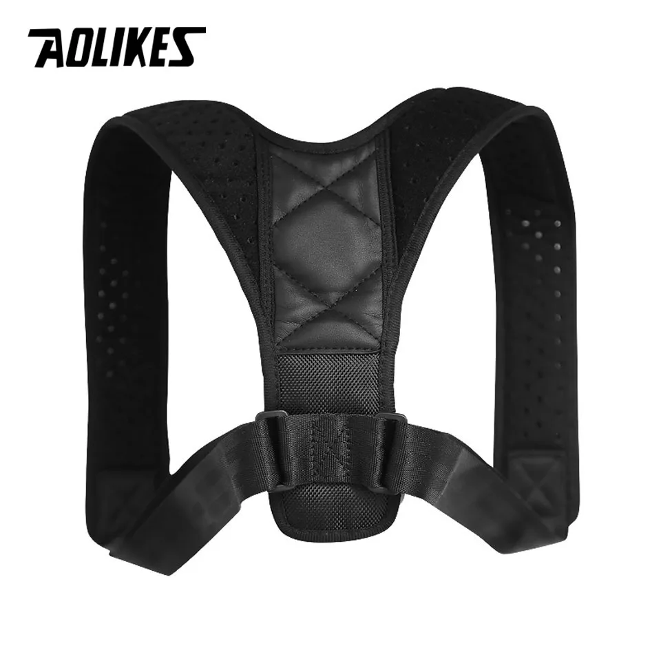 AOLIKES Back Shoulder Posture Correction Adjustable Adult Sports Safety Back Support Corset Spine Support Belt Posture Corrector