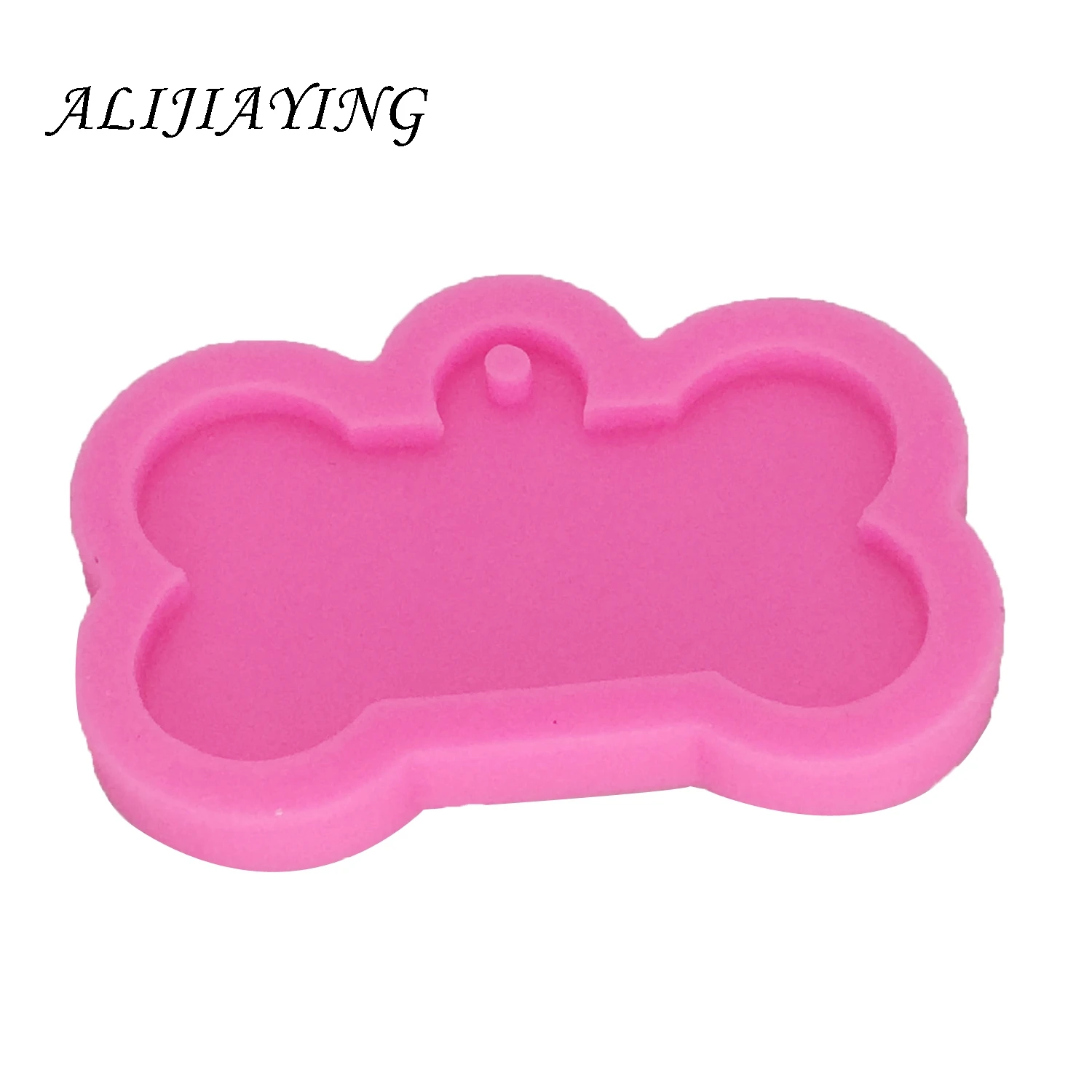 DIY Shiny Dog bone shape silicone mold for keychains with a hole resin jewelry molds for 3D crafts tools DY0061