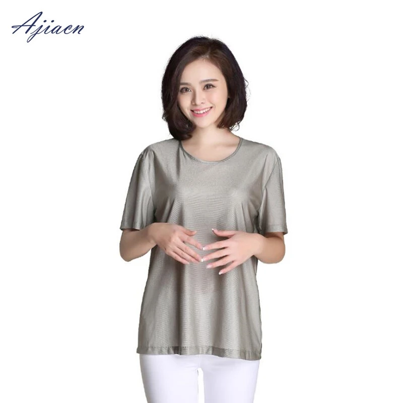 

Practical electromagnetic radiation protection 100% silver fiber T-shirt to protect healthy EMF shielding short-sleeved shirt