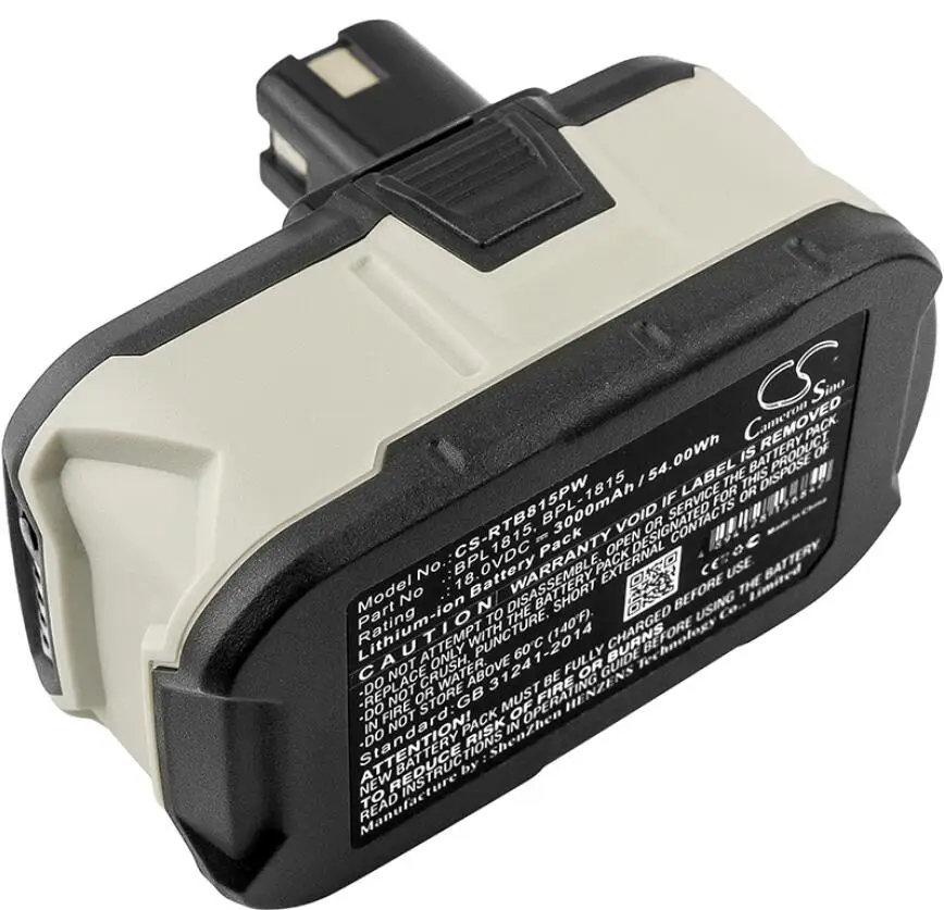 

Cameron Sino 3000mah battery for RYOBI BID-180L CDI-1803M ORS-1801 CJSP-1801QEOM P234G P2500 P506 P631K P835 BPL-1820G