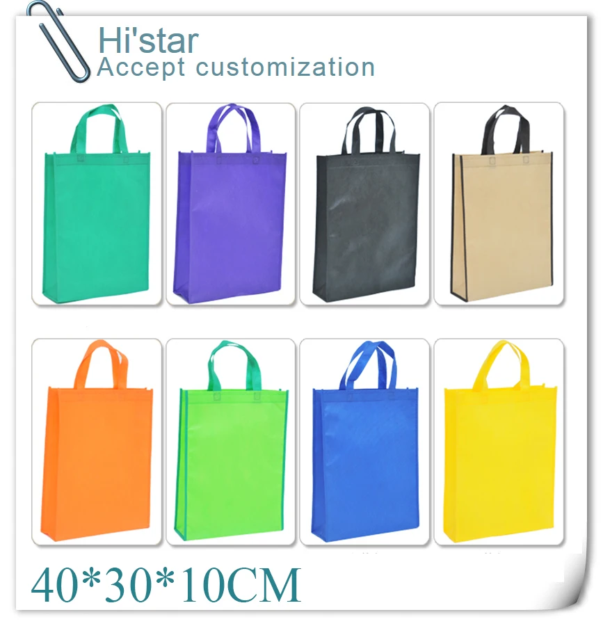 40*30*10CM 20pcs  High Quality 13 Colorful Non-woven Fabrics Gird Pattern Eco-friendly Fashion Handbag Carry Bag Shopping Bag