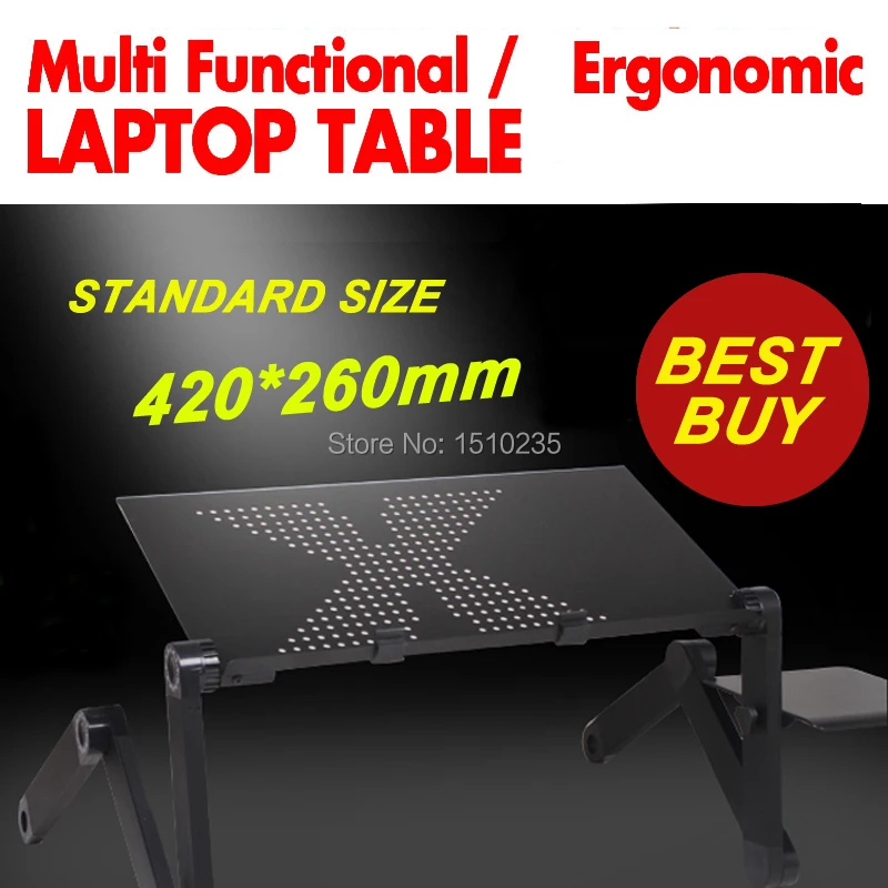 Multi Funktionale Ergonomische laptop tisch für bett Tragbare sofa klapp laptop stand lapdesk für notebook mit maus pad