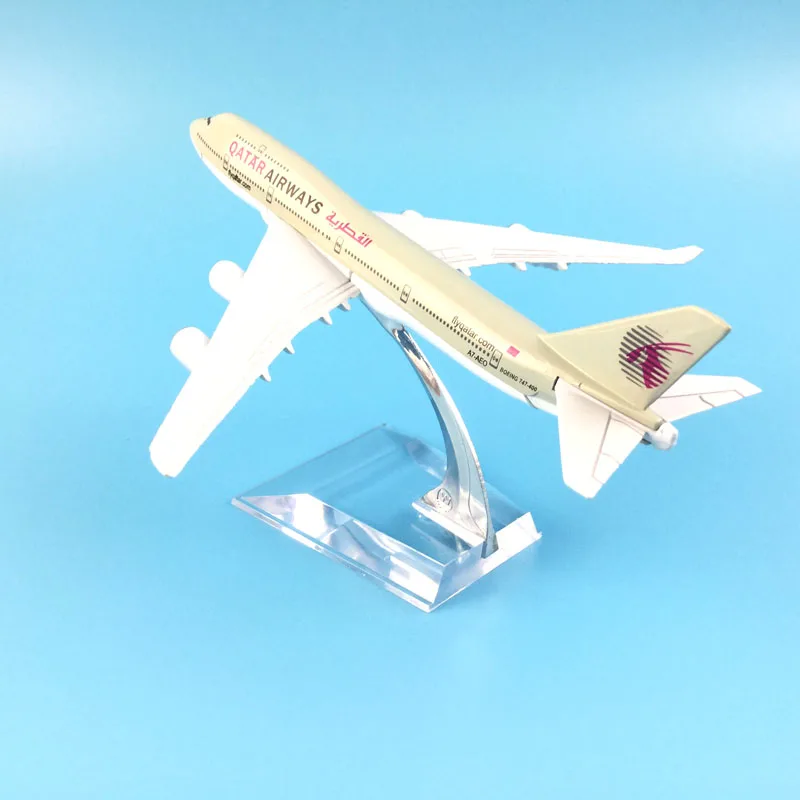 QATAR Airways Boeing 747 B747 400 Airlines 16CM METAL ALLOY MODEL PLANE AIRCRAFT MODEL  Kids Toys AIRPLANE BIRTHDAY GIFT