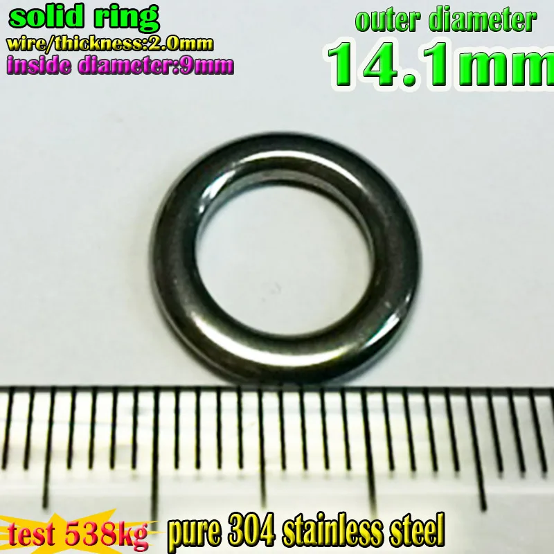 2019fishing solid rings big size wire2.0*9mm*14mm Quantity 10pcs/lot 304Stainless steel  Factory direct production