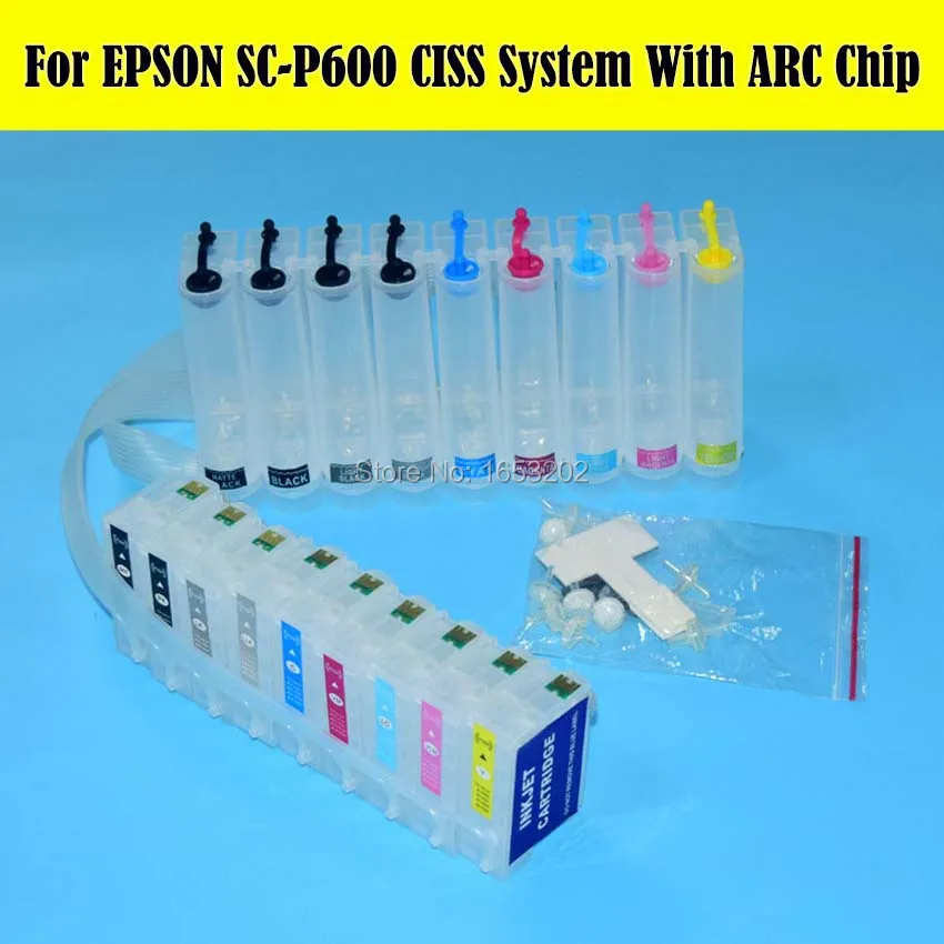 

1 Set T7601 P600 Ciss Continuous Ink Supply System For EPSON SC-P600 Ciss With Show Ink Level Permanent ARC Chip