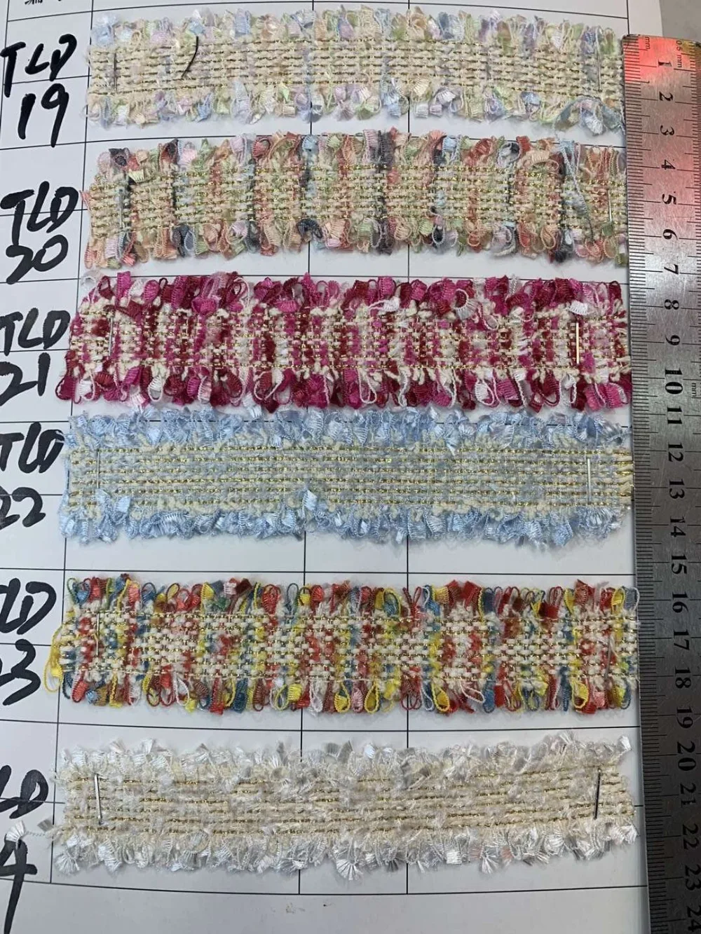 

3-3.5cm woven shabby trim webbing, dual-side shabby trim, many colors available, LD190222A