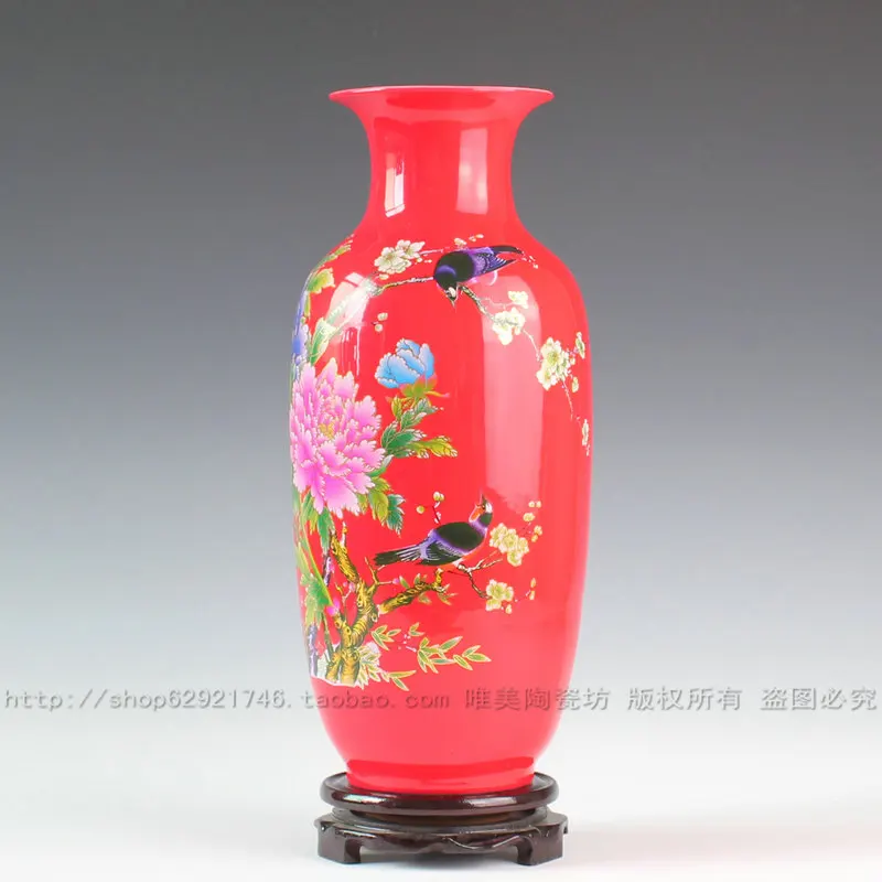 

Jingdezhen ceramic vase of porcelain of China red vase The plum blossom wedding gift