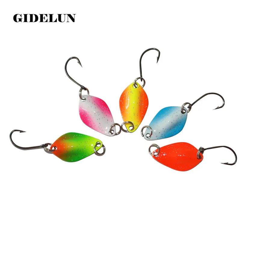 

free shipping 10pcs/lot new fishing lure colorful spoon bait artificial fishing lure for trout single hook swimbait 2.5cm 2g