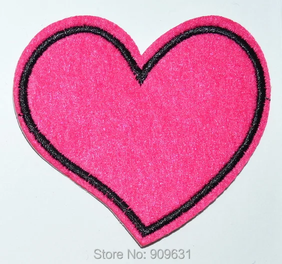 

New ! Hot ! Pink heart love valentine's day 70s retro party fun iron on patch or Sew on embroidery applique garment