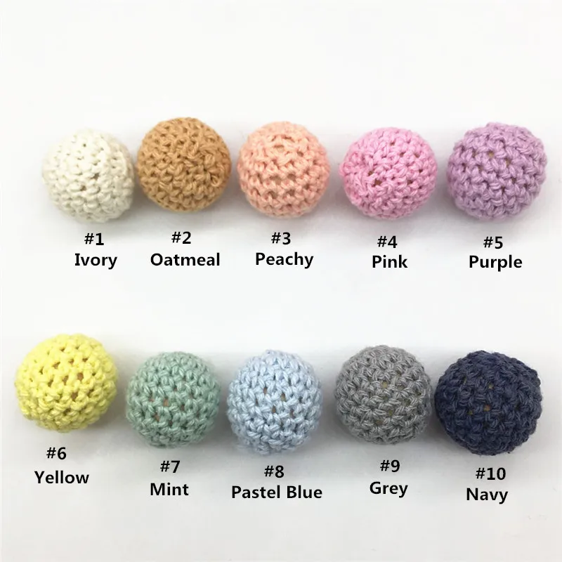 Chengkai 50pcs 16mm 20mm Round Knitting Cotton Crochet Wooden Beads Balls for DIY decoration baby teether jewelry necklace Toy