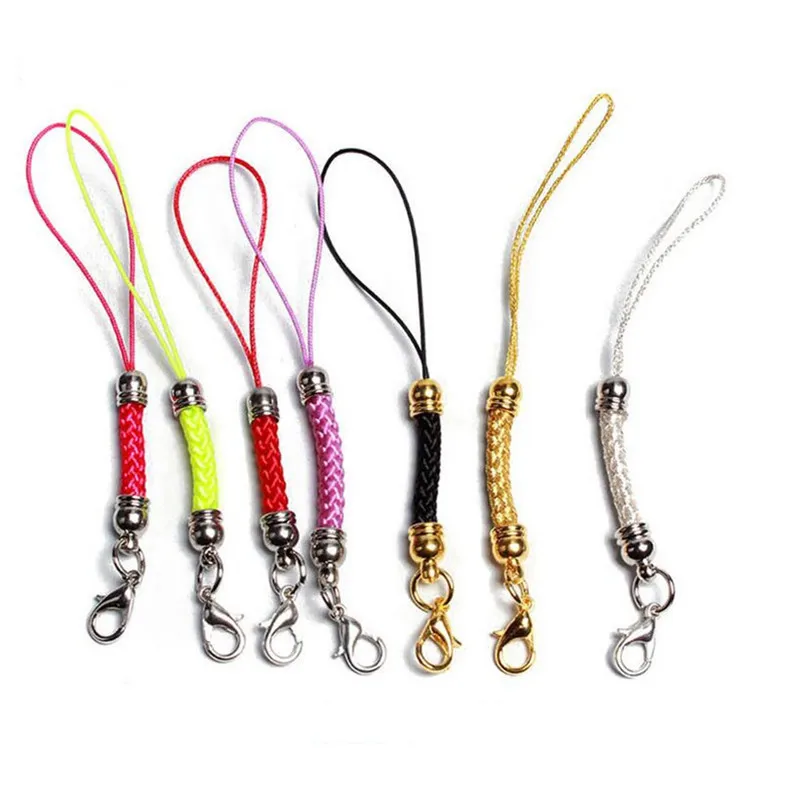 20Pcs/Lot Polyester Lanyard Single Ring Lobster Clasp Rope Keychains Hooks Mobile Phone Strap Accessories Key Ring