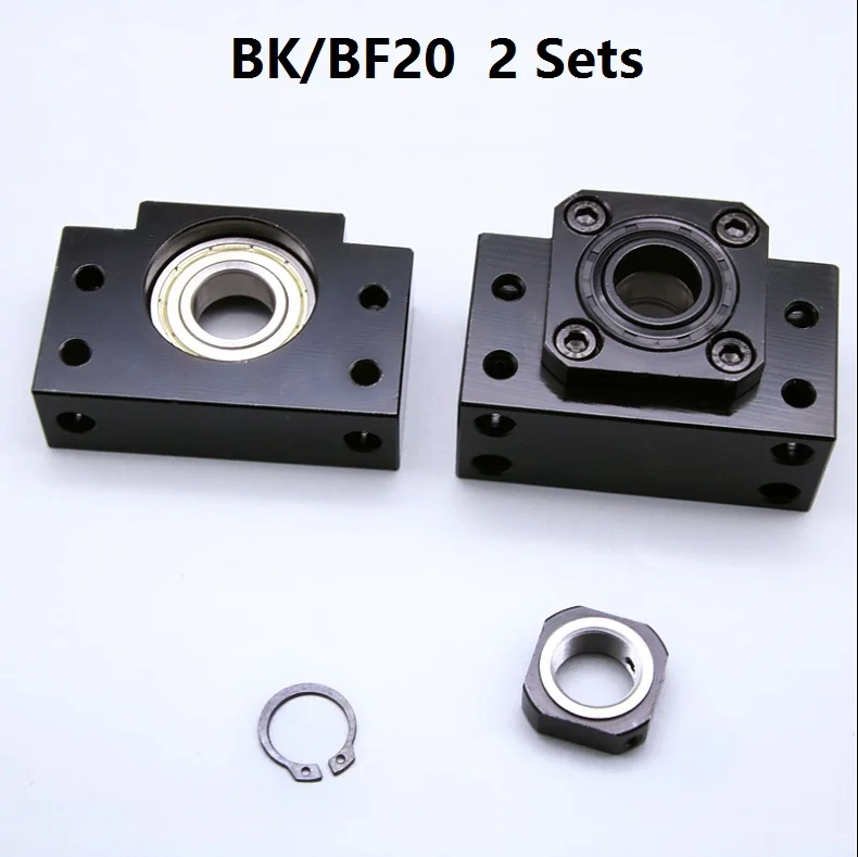 

2pcs BK20 Fixed Side and 2pcs BF20 Floated Side for ball screw end support cnc part 2 sets BK/BF20